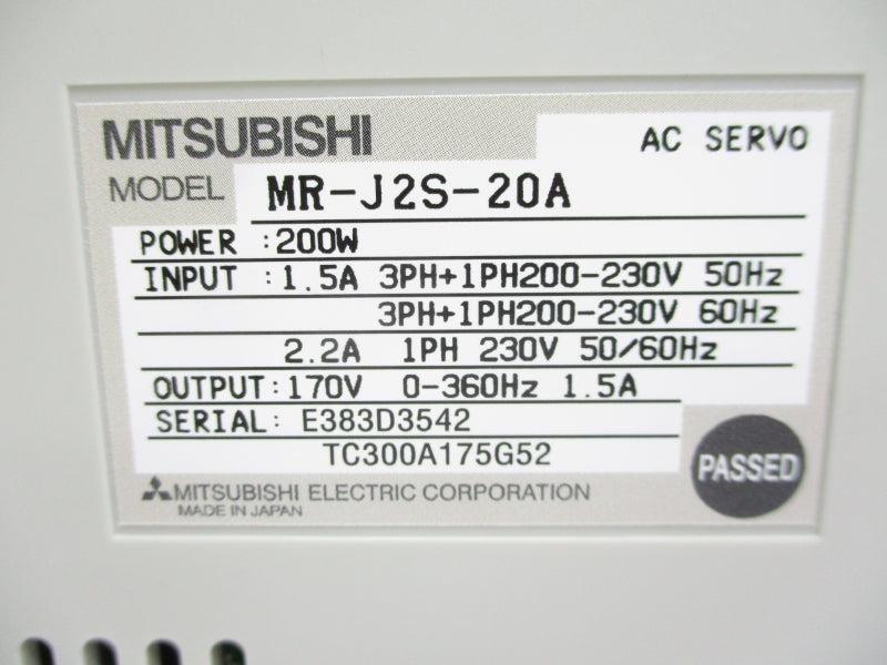 MITSUBISHI MR-J2S-20A 230V 2.2A NSMP