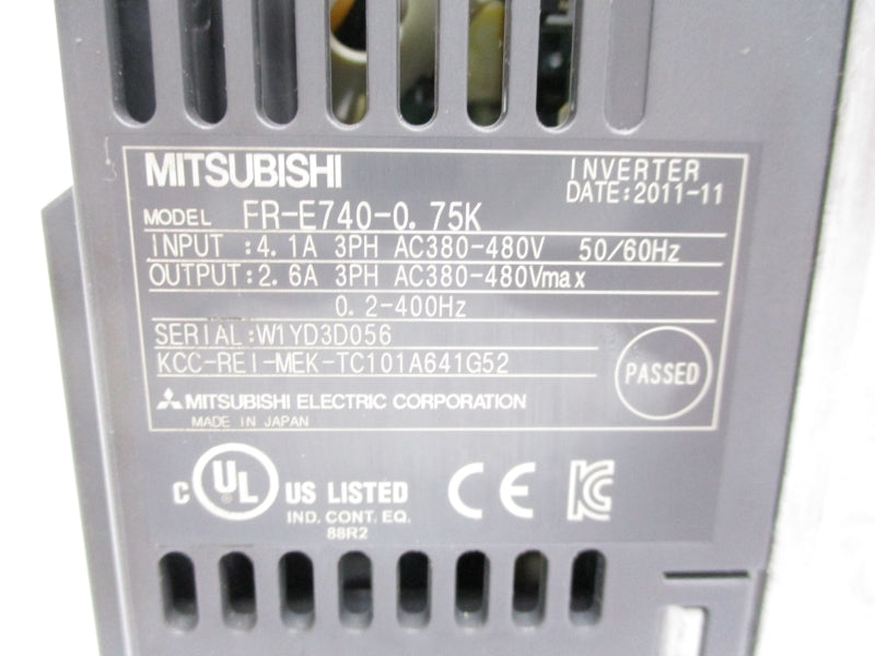 MITSUBISHI FR-E740-0.75K 380-480VAC 2.6A UNMP