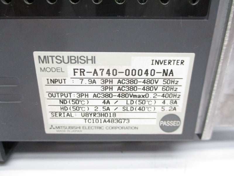 MITSUBISHI FR-A740-00040-NA 380-480VAC 7.9A UNMP