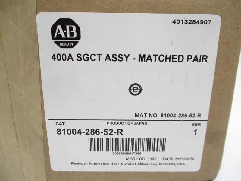 ALLEN BRADLEY 81004-286-52-R 400A SER. 1 DATE: 2022 NSFS