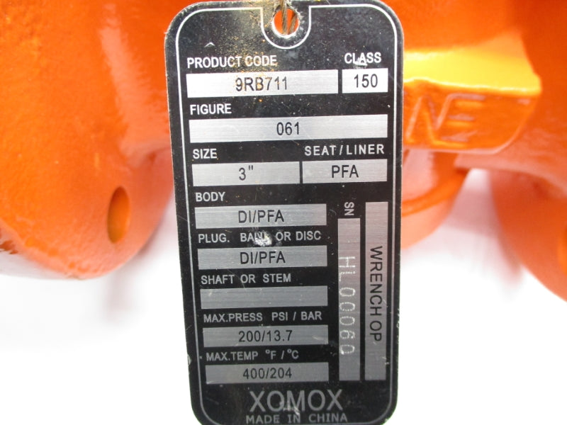 XOMOX A395-DI 3" DI/PFA 200PSI (PACKAGE OF 2) NSMP