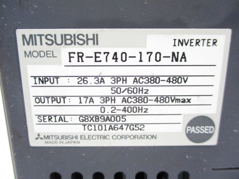 MITSUBISHI FR-E740-170-NA 380-480VAC 26.3A NSNP