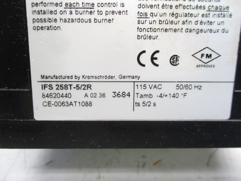 KROM SCHRODER IFS258T-5/2R 84620440 115VAC UNMP