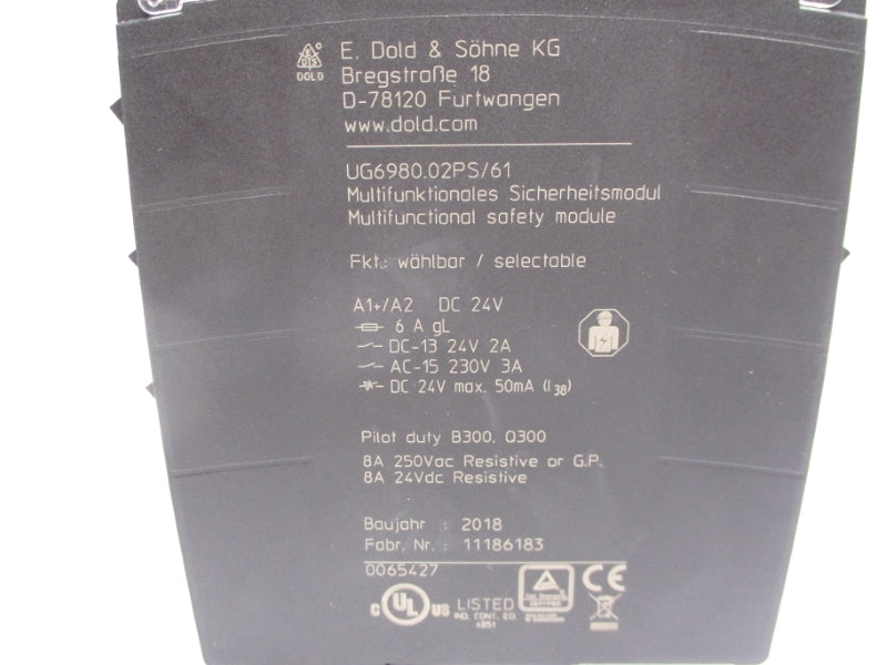 DOLD UG6980-02PS-61 250VAC 8A NSMP