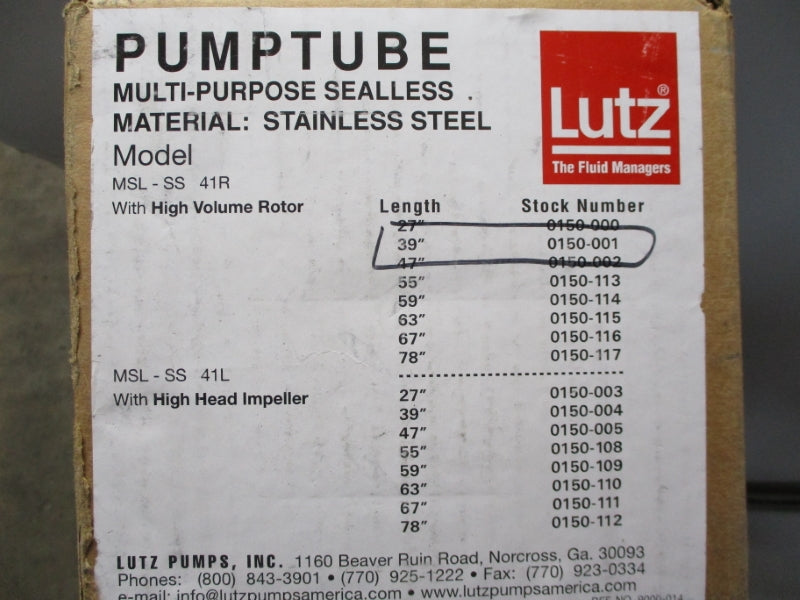 LUTZ MSL-SS-41R 39" NSMP