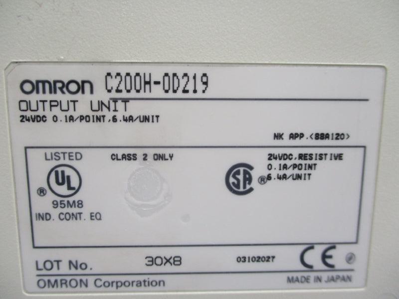 OMRON C200H-OD219 24VDC 6.4A NSNP