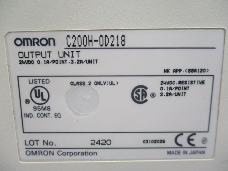 OMRON C200H-OD218 24VDC 3.2A NSNP