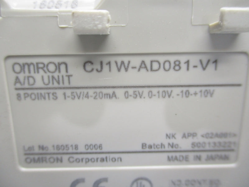 OMRON CJ1W-AD081-V1 -10-10V NSMP