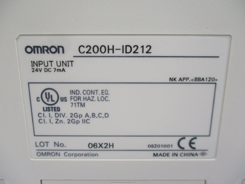 OMRON C200H-ID212 24VDC NSMP