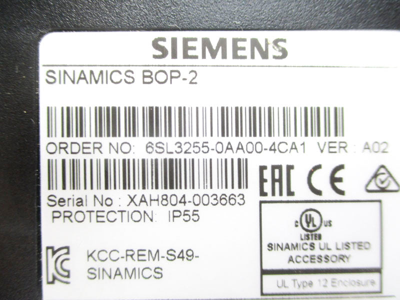 SIEMENS 6SL3255-0AA00-4CA1 (AS PICTURED) NSNP