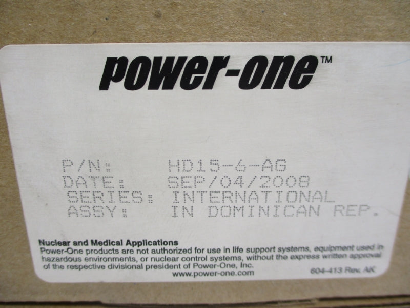 POWER-ONE HD15-6-AG 15VDC 6A NSMP