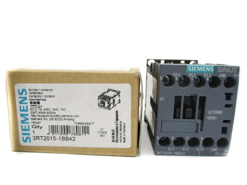 SIEMENS 3RT2015-1BB42 24V 7A NSMP