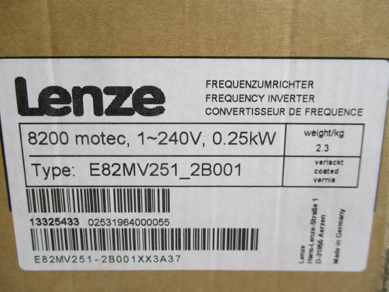 LENZE E82MV251-2B001 230-240V 3.4A (NO COVER) NSMP