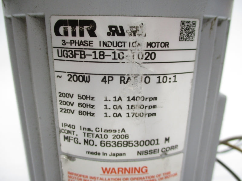 NISSEI UG3FB-18-10-T020 220V 1.1A UNMP