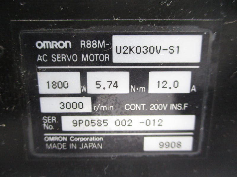 OMRON R88M-U2K030V-S1 12A UNMP
