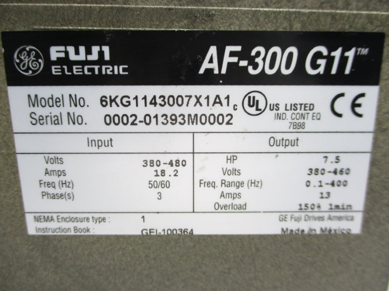 FUJI ELECTRIC 6KG1143007X1A1 380-480V 18.2A UNMP