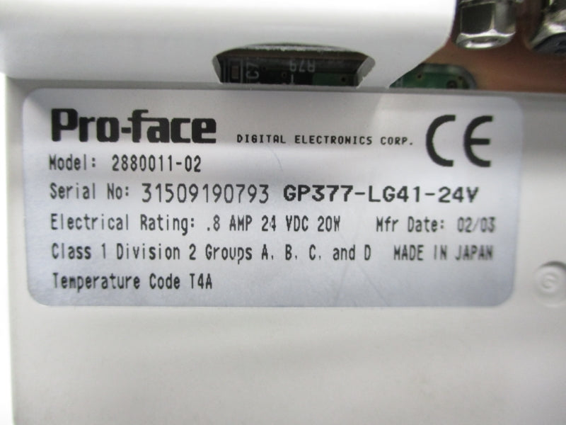 DIGITAL ELECTRONICS GP377-LG41-24V 2880011-02 24VDC .8A NSMP