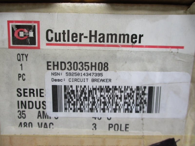 CUTLER HAMMER EHD3035H08 SER. C 480VAC 35A NSMP