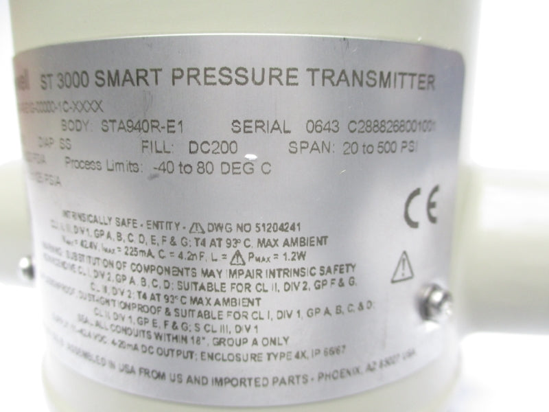 HONEYWELL STA940-E1G-00000-1C-XXXX 500PSI 3/4" NSNP
