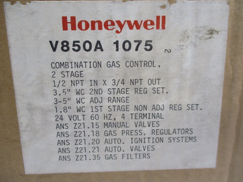 HONEYWELL V850A1075 24V 0.24A 1" NSMP