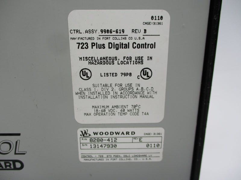 WOODWARD 8280-412 40VDC UNMP