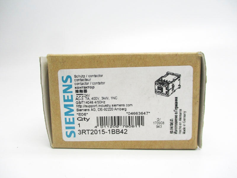 SIEMENS 3RT2015-1BB42 24V 7A NSMP