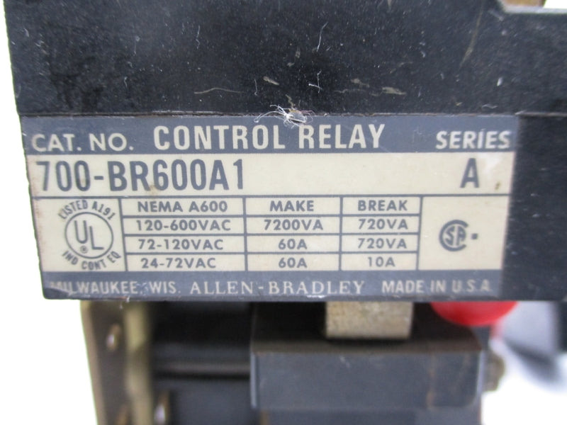 ALLEN BRADLEY 700-BR600A1 SER. A 120-600VAC 60A (AS IS) UNMP