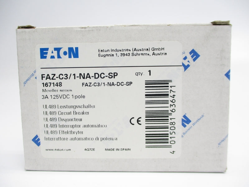 EATON FAZ-C3/1-NA-DC-SP 125VDC 3A NSMP