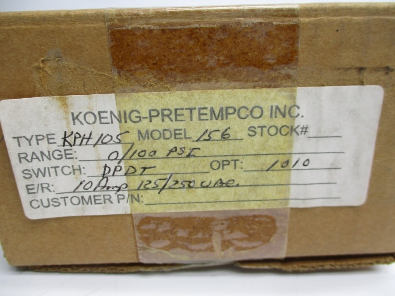KOENIG-PRETEMPCO KPH105-156-1010 125/250VAC 10A 3/4" NSMP
