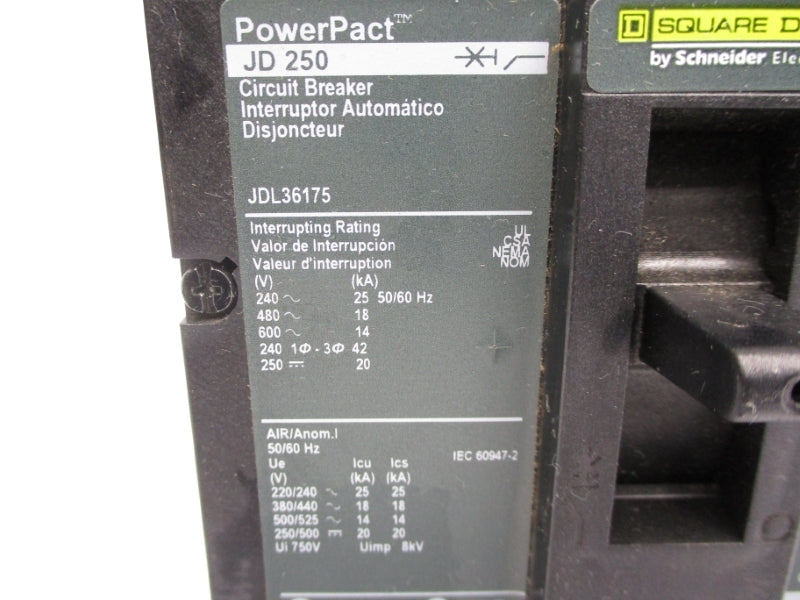 SQUARE D JDL36175 SER. S1 600V 175A (AS PICTURED) UNMP