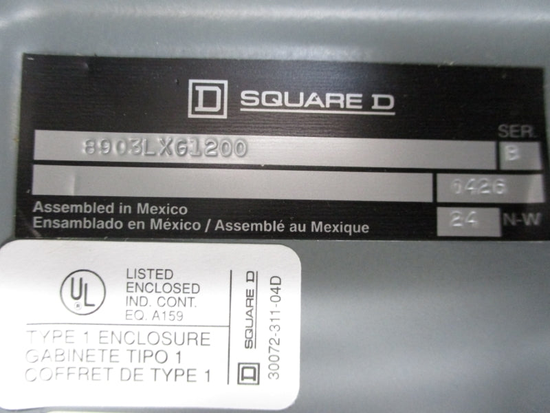 SQUARE D 8903LXG1200 SER. B NSNP