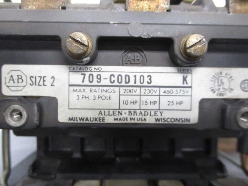 ALLEN BRADLEY 709-COD103 SER. K 460-575V UNMP