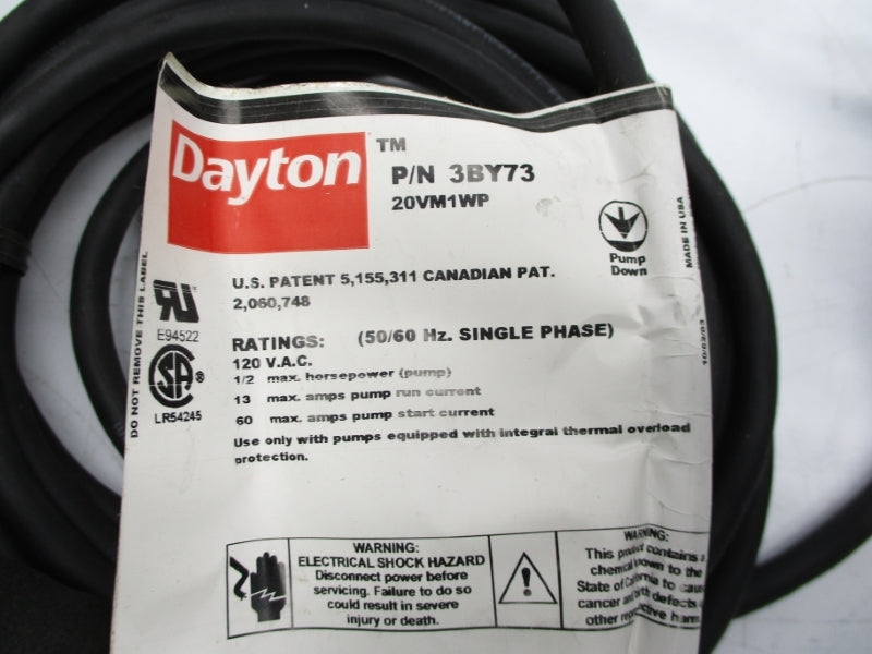 DAYTON 3BY73 120VAC 60A NSMP