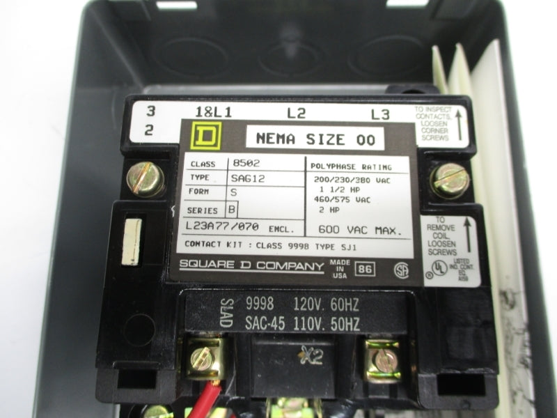 SQUARE D 8502SAG12 SER. B 110-120V NSNP