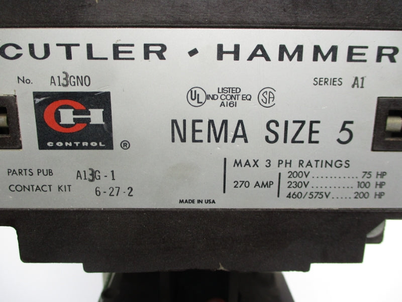 CUTLER HAMMER A13GNO SER. A1 110-120V 270A UNMP