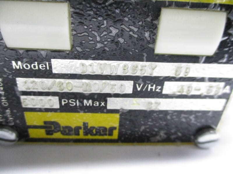 PARKER D1VW8C5Y59 120/80V .49-.58A 5000PSI 3/4" NSNP