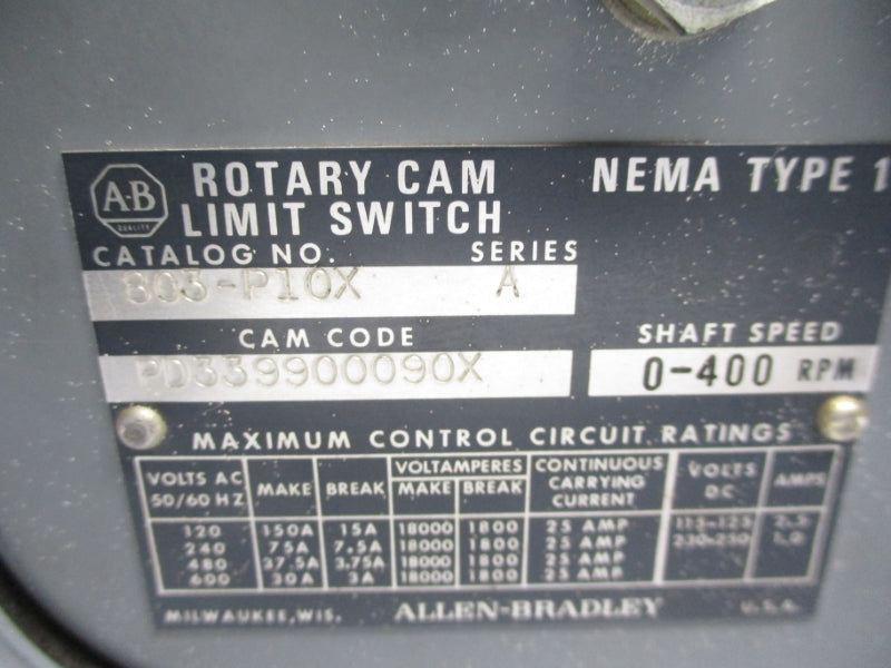 ALLEN BRADLEY 803-P10X SER. A 600V, 150A REMAN