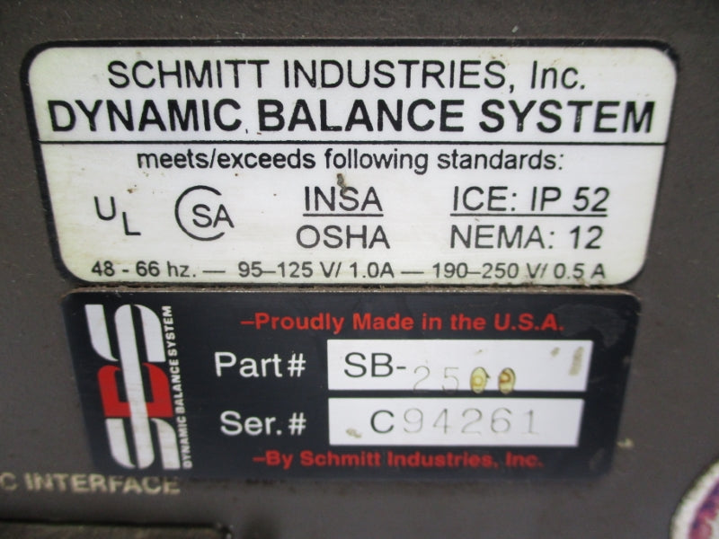 SCHMITT INDUSTRIES SB-2500 190-250V 1A UNMP