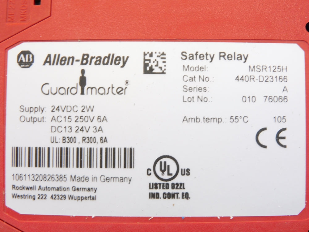 ALLEN BRADLEY 440R-D23166 SER. A MSR125H  24VDC (WH) NSMP