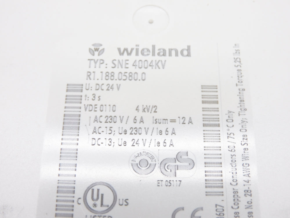 WIELAND SNE4004KV R1.188.0580.0 24VDC NSNP