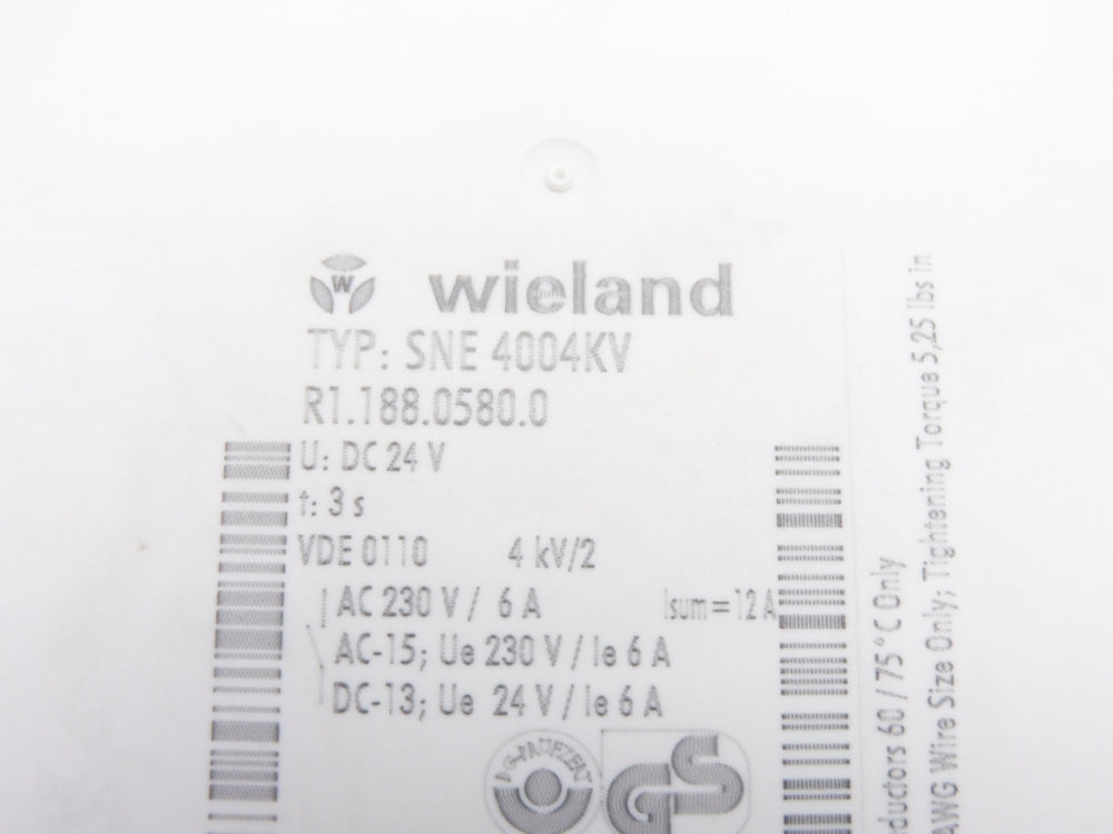 WIELAND SNE4004KV R1.188.0580.0 24VDC 6A 3S NSMP