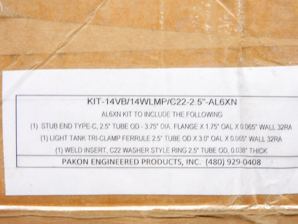 PAKON ENGINEERED PRODUCTS KIT-14VB/14WLMP/C22-2.5"-AL6XN (AS PICTURED) NSMP