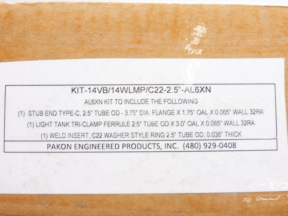 PAKON ENGINEERED PRODUCTS KIT-14VB/14WLMP/C22-2.5"-AL6XN NSMP