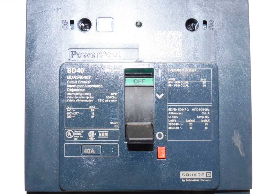 SQUARE D BDA34040Y 40A 480/277V NSNP