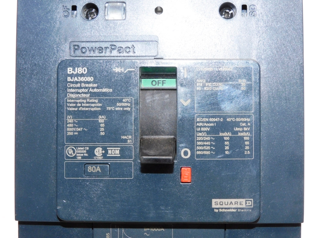 SQUARE D BJA36080 480V 80A (AS PICTURED) NUPI