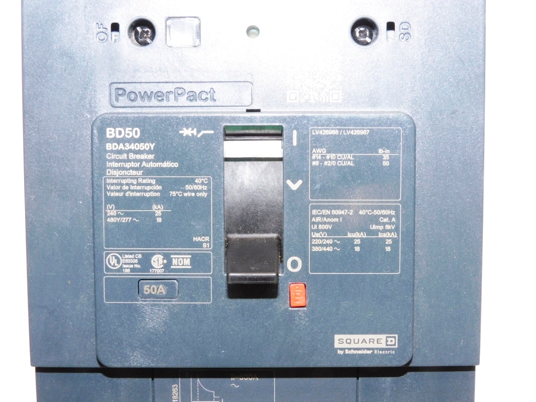 SQUARE D BDA34050Y 277V 50A NSNP