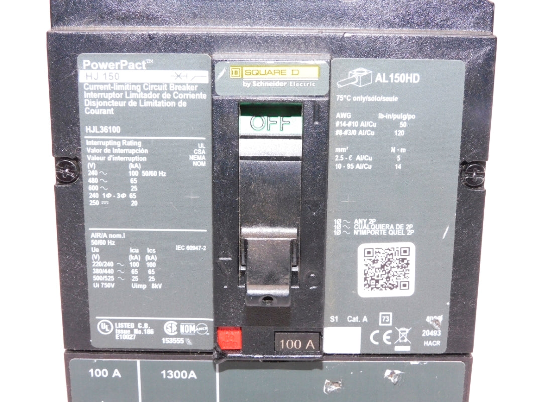 SQUARE D HJL36100 600V 100A NSNP
