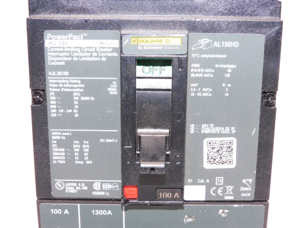 SQUARE D HJL36100 600V 100A NSNP