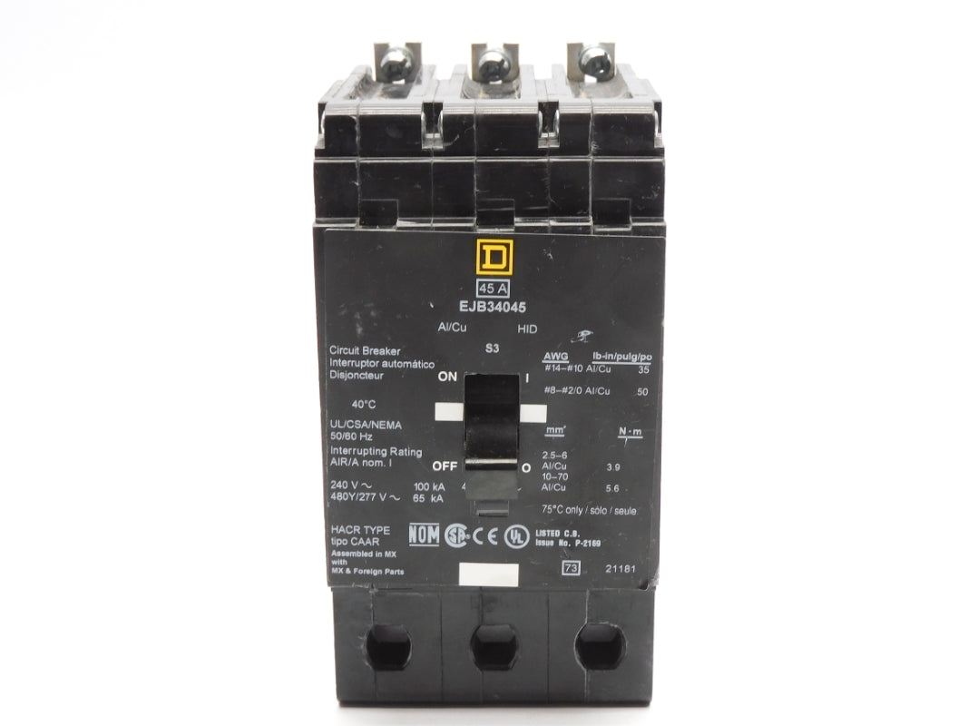 SQUARE D EJB34045 45A 480/277V NSNP