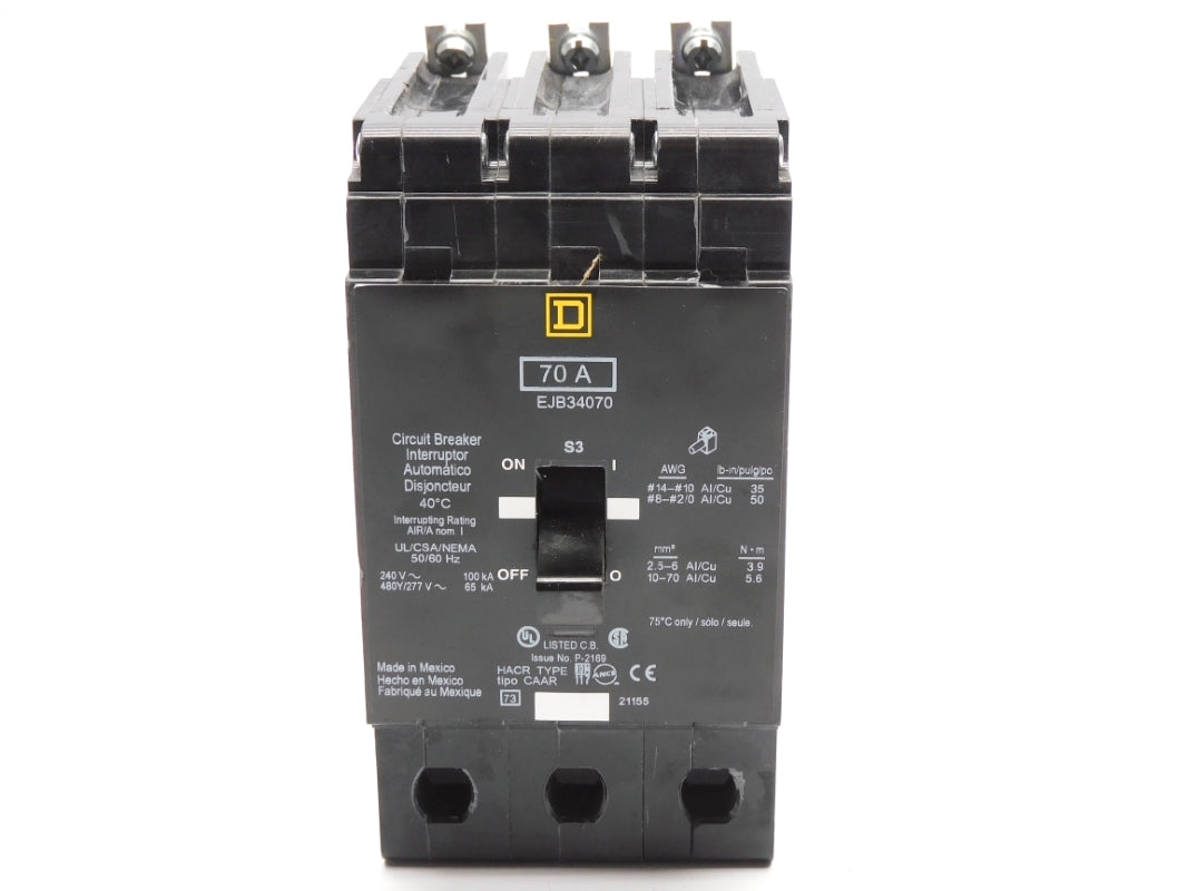 SQUARE D EJB34070 70A 480/277V (AS PICTURED) NSNP